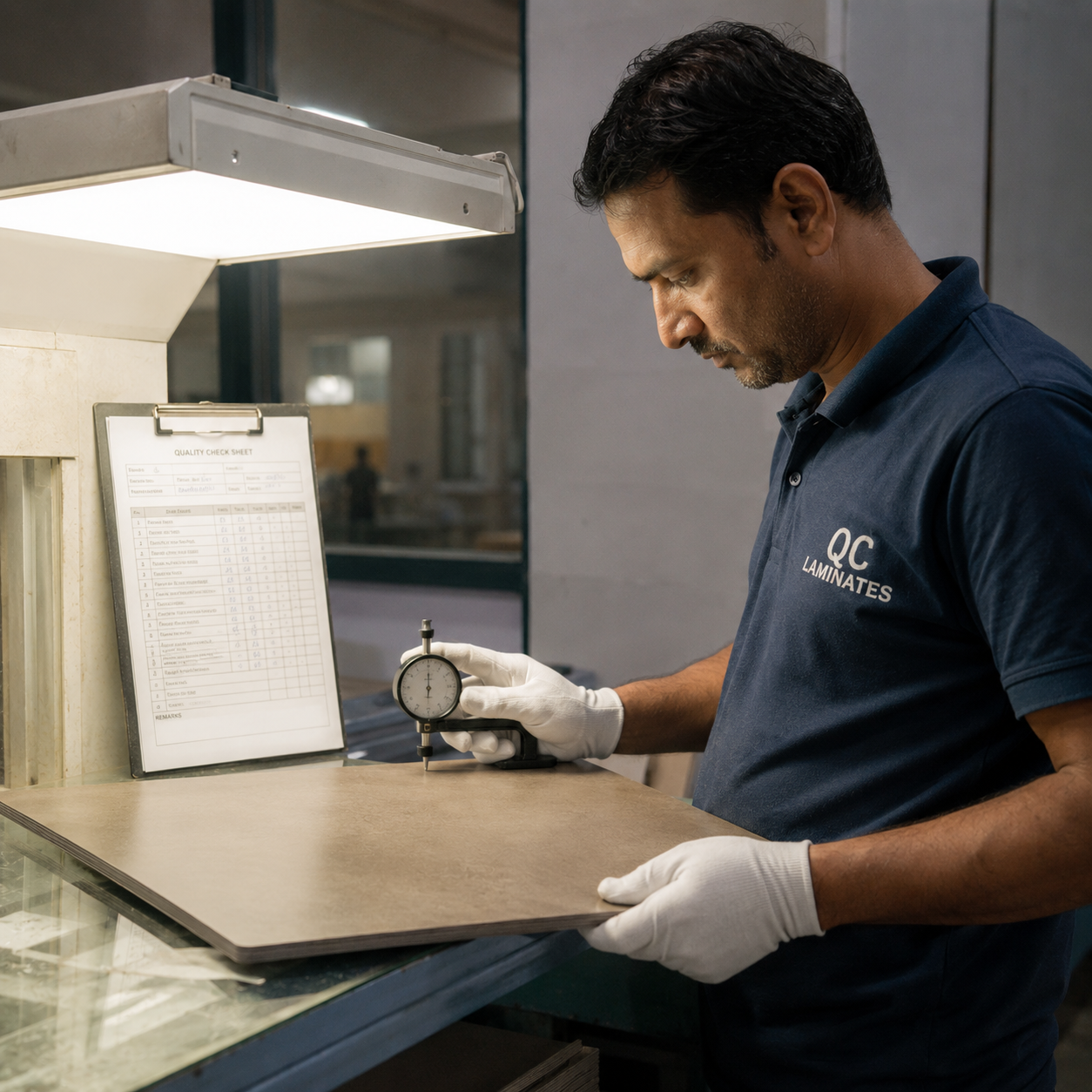 Home Quality control and testing at every stage of HPL and paint production